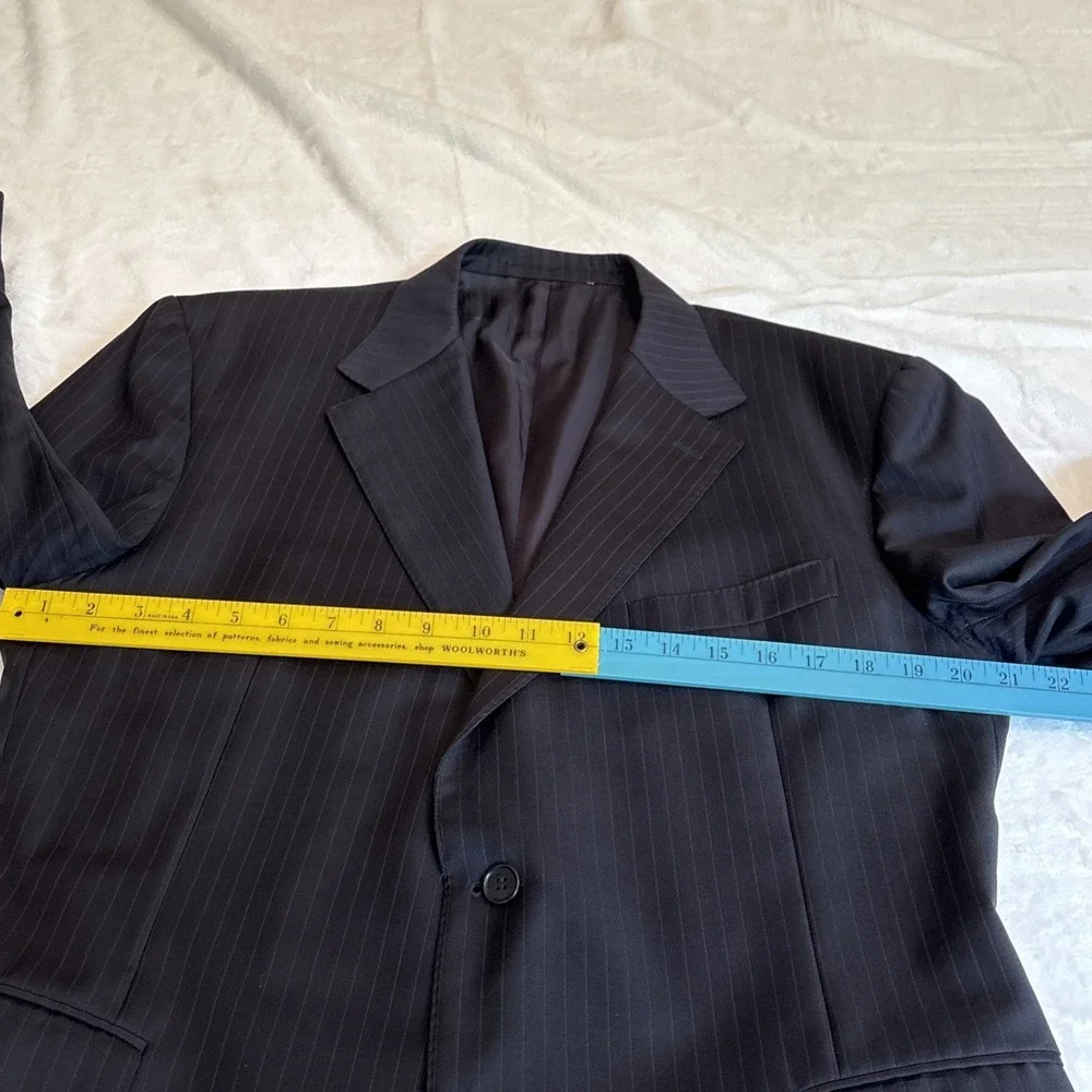 Canali Nordstrom Blazer Mens Black Pinstripe Wool Made in Italy Mens 42 Jacket